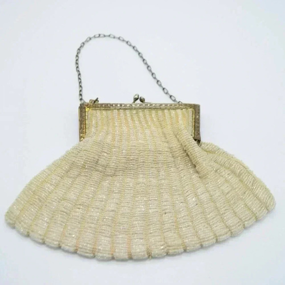 Antique Enamel Rhinestone Jeweled Glass Beaded - Picture 7 of 8